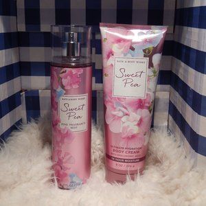 Bath and Body Works SWEET PEA Body CREAM & Fragrance MIST spray *SET*